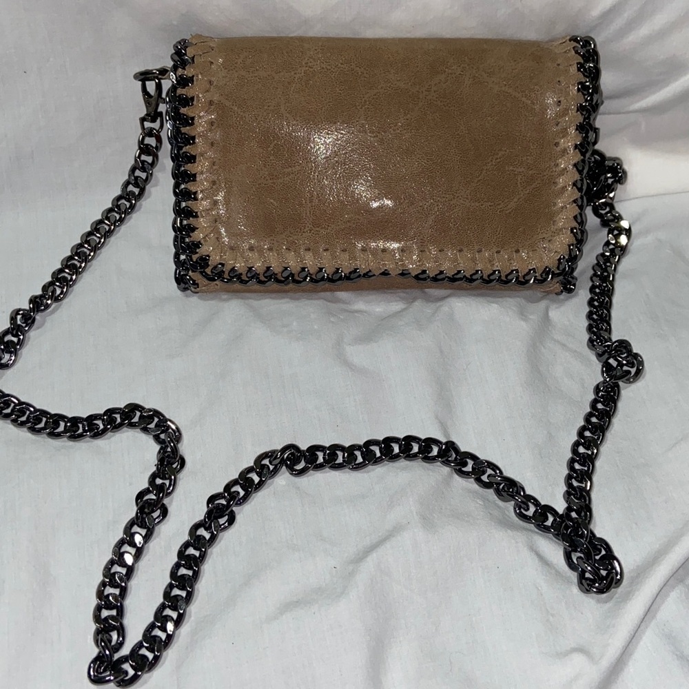 Borse in Pelle Italian Leather Whipstitch Chain Crossbody Bag